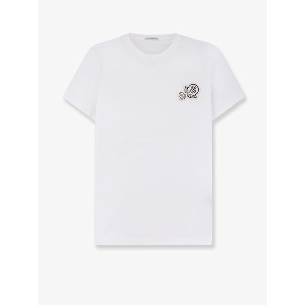 Moncler Men Cotton T-Shirt With Logo Patch